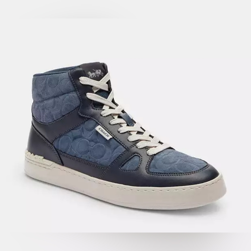 Coach Clip Court Hightop Sneaker in Signature Pattern CN323 *NWT*
